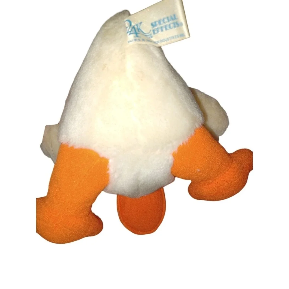Vintage 24K Special Effects Duck Plush White‎ Orange Green Bow Tie 6 Inch Toy